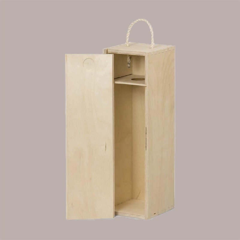 Scatola Porta 1 Bottiglia Magnum da 1,5 Lt Cassetta in Legno di Betulla con Cordino [62b214a4]