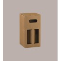 10 Pz Scatola Astuccio Porta 4 Bottiglie Olio/Birra da 33cl in Cartoncino Rigido Avana 130x130H250mm [a81010d0]