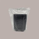 50 Pz Vaschetta in Carta Rivestita in PET per Alimenti Colore Nero 223x192H45 mm [40f821e7]