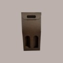 Scatola Astuccio Porta 2 Bottiglie 750 ml Olio Vino in Cartoncino Marrone grafica effetto pelle 180x90x385mm 10 Pezzi [a5a56975]
