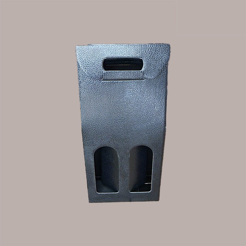 10 Pz Scatola Astuccio Porta 2 Bottiglie 750 ml Olio Vino in Cartoncino Nero grafica effetto pelle 180x90H390mm [2c4feb2f]