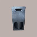 10 Pz Scatola Astuccio Porta 2 Bottiglie 750 ml Olio Vino in Cartoncino Nero grafica effetto pelle 180x90H390mm [2c4feb2f]