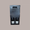 10 Pz Scatola Astuccio Porta 2 Bottiglie 750 ml Olio Vino in Cartoncino Nero grafica effetto pelle 180x90H390mm [9be537ea]
