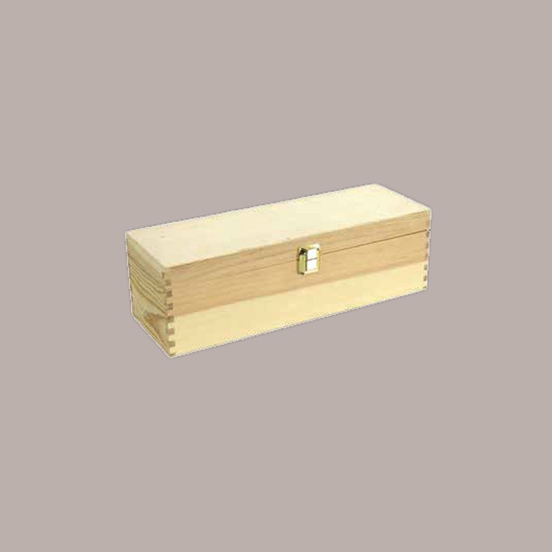 Scatola in Legno di Pino 750 ml Cassetta Stesa porta 1 Bottiglia di Champagne o Prosecco 38x13H12cm [82ef37f4]