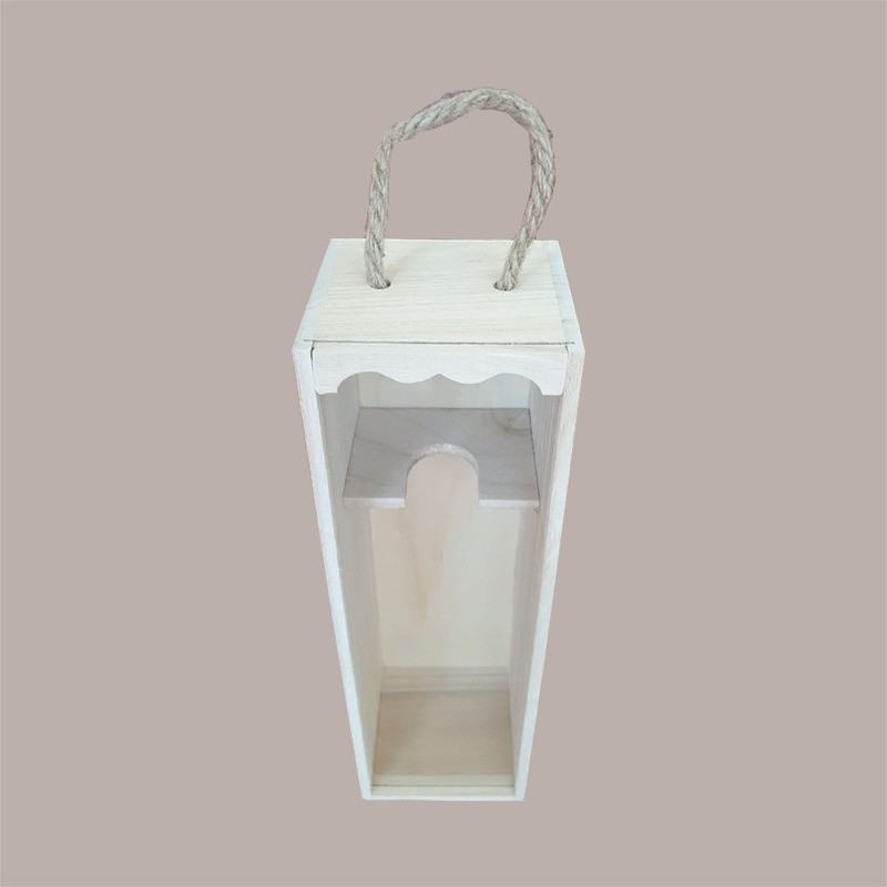 Scatola in Legno di Pino 750 ml Cassetta Stesa porta 1 Bottiglia Olio Vino con Finestra pvc 11x10H36cm [d5801f6f]