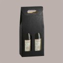 Scatola Astuccio Porta 2 Bottiglie 750 ml Olio Vino in Cartoncino grafica Seta Nero 180x90H385 mm 10 Pezzi [460b0c04]