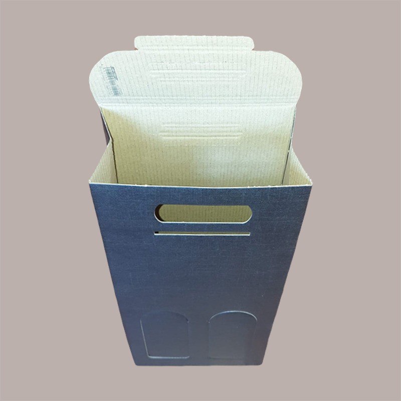 Scatola Astuccio Porta 2 Bottiglie 750 ml Olio Vino in Cartoncino grafica Seta Nero 180x90H385 mm 10 Pezzi [2d60c913]