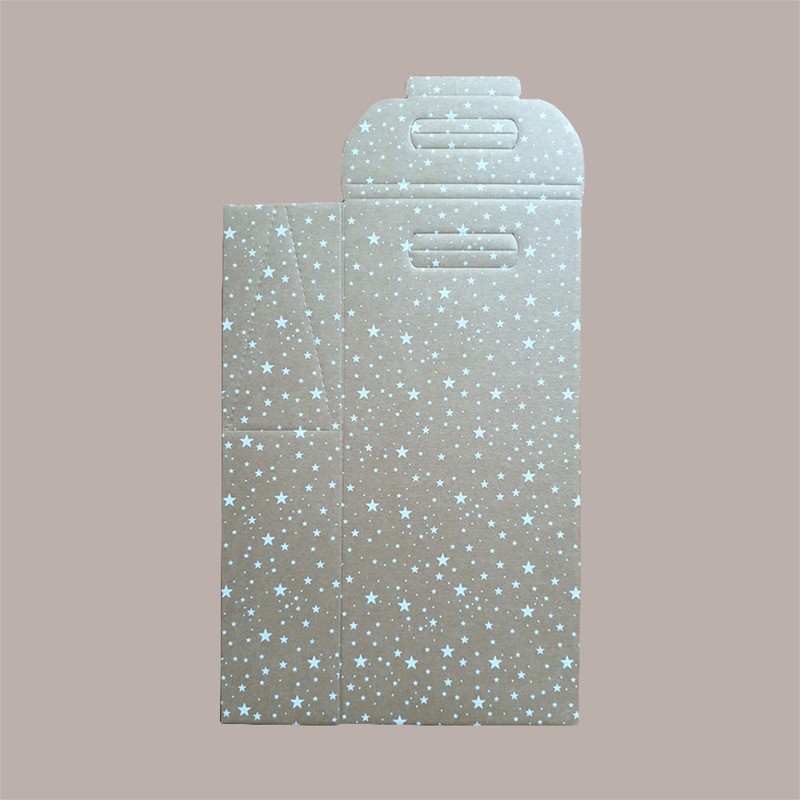 10 Pz Scatola Porta 2 Bottiglie Olio Vino 750 ml in Carta Avana Grafica Stelle Bianche Galaxy 180x90H385mm [70bf8d60]