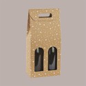 Scatola Porta 2 Bottiglie Olio Vino 750 ml in Carta Avana Grafica Stelle Bianche Galaxy 180x90H385mm 10 Pezzi [acc98973]