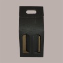 Scatola Astuccio Porta 2 Bottiglie Olio Vino 750 ml in Cartoncino Onda Nero 180x90H390mm 10 Pezzi [2eb2bab4]