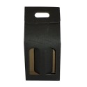 Scatola Astuccio Porta 2 Bottiglie Olio Vino 750 ml in Cartoncino Onda Nero 180x90H390mm 10 Pezzi [45d97fa3]