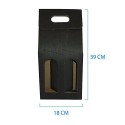 Scatola Astuccio Porta 2 Bottiglie Olio Vino 750 ml in Cartoncino Onda Nero 180x90H390mm 10 Pezzi [f2c4bea7]