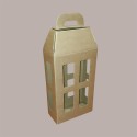 10 Pz Scatola Porta 2 Bottiglie Olio Vino 750 ml in Carta Avana a Forma di Lanterna 180x90H370mm [a3d5b7fd]