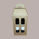 Scatola Porta 2 Bottiglie Olio Vino 750 ml in Carta Avana a Forma di Lanterna 180x90H370mm 10 Pezzi [cdee35f4]