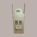 Scatola Porta 2 Bottiglie Olio Vino 750 ml in Carta Avana a Forma di Lanterna 180x90H370mm 10 Pezzi [7fa3b3ee]