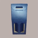 Scatola Confezione Regalo Porta 2 Bottiglie Olio Vino 750 ml in Carta Grafica Juta Blu 180x90H385mm 10 Pezzi [8c28a5b3]