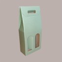 Scatola Astuccio Porta 2 Bottiglie 750 ml Olio Vino in Cartoncino grafica Linea Verde 180x90x385mm 10 Pezzi [b4d3c7db]