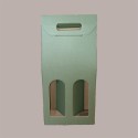 Scatola Astuccio Porta 2 Bottiglie 750 ml Olio Vino in Cartoncino grafica Linea Verde 180x90x385mm 10 Pezzi [7f8fa905]