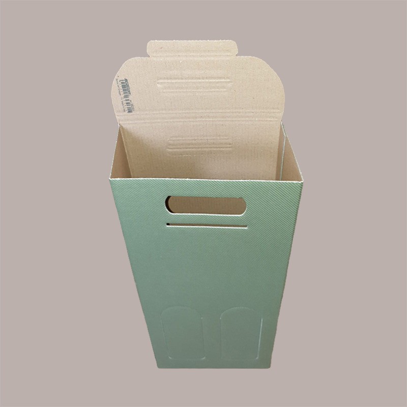 Scatola Astuccio Porta 2 Bottiglie 750 ml Olio Vino in Cartoncino grafica Linea Verde 180x90x385mm 10 Pezzi [c8926801]