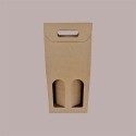 Scatola Confezione Regalo Porta 2 Bottiglie Olio Vino 750 ml in Carta Avana Liscio 180x90H385mm 10 Pezzi [ce3e84da]