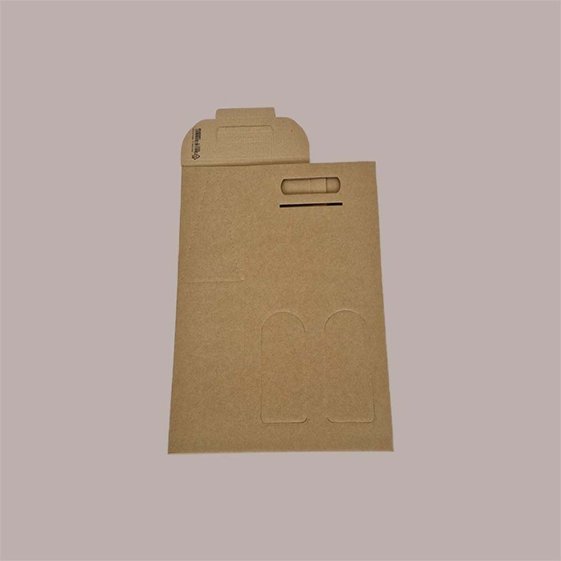 Scatola Confezione Regalo Porta 2 Bottiglie Olio Vino 750 ml in Carta Avana Liscio 180x90H385mm 10 Pezzi [cb6ec3c4]