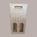 10 Pz Scatola Astuccio Porta 2 Bottiglie 750 ml Olio Vino in Cartoncino Avana grafica Natale Words 180x90x385mm [06510932]