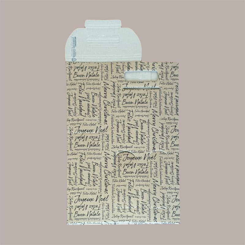 Scatola Astuccio Porta 2 Bottiglie 750 ml Olio Vino in Cartoncino Avana grafica Natale Words 180x90x385mm 10 Pezzi [b41c8f28]
