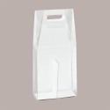 10 Pz Scatola Astuccio Porta 2 Bottiglie 750 ml Olio Vino in Plastica Trasparente 180x90H385mm [59c2dab7]