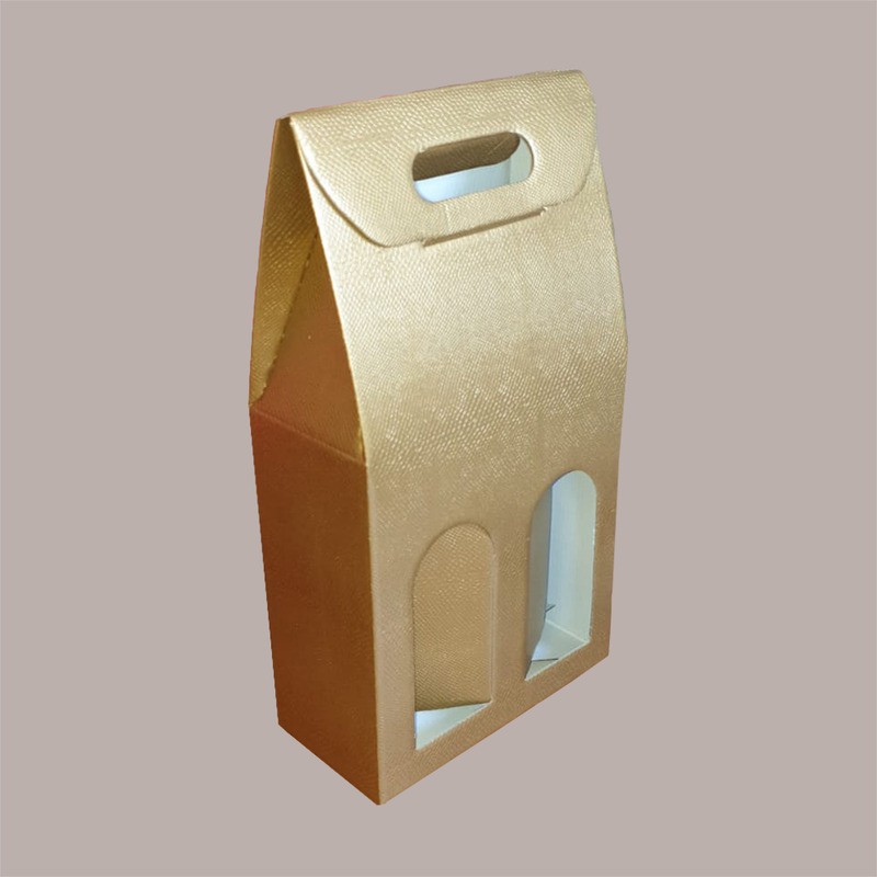 Scatola Astuccio 750 ml Porta 2 Bottiglie Olio Vino in Cartoncino grafica Skin Oro 180x90H395mm 10 Pezzi [74cba3eb]