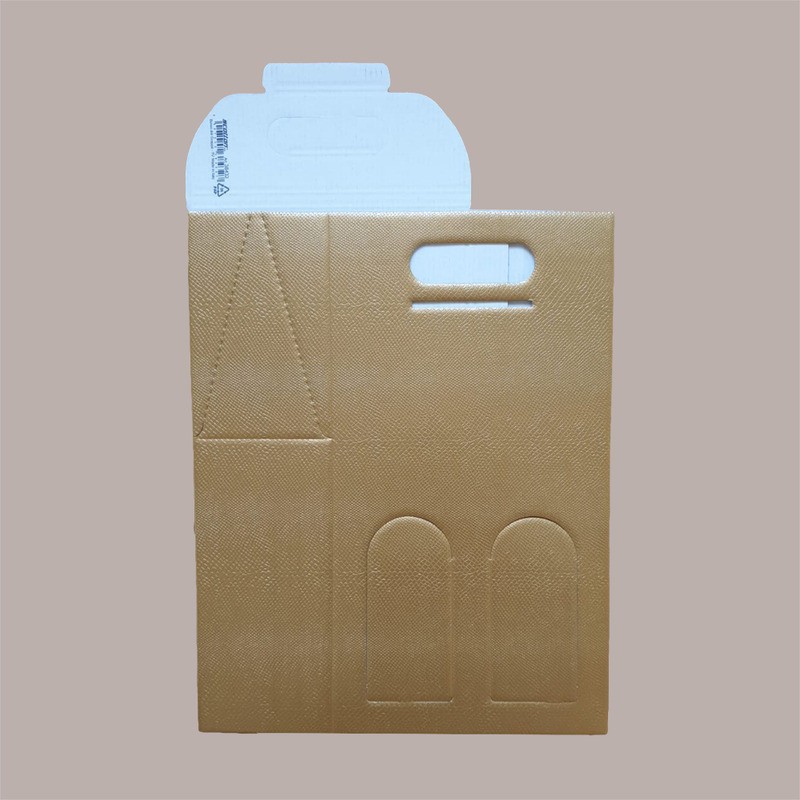 Scatola Astuccio 750 ml Porta 2 Bottiglie Olio Vino in Cartoncino grafica Skin Oro 180x90H395mm 10 Pezzi [1af021e2]