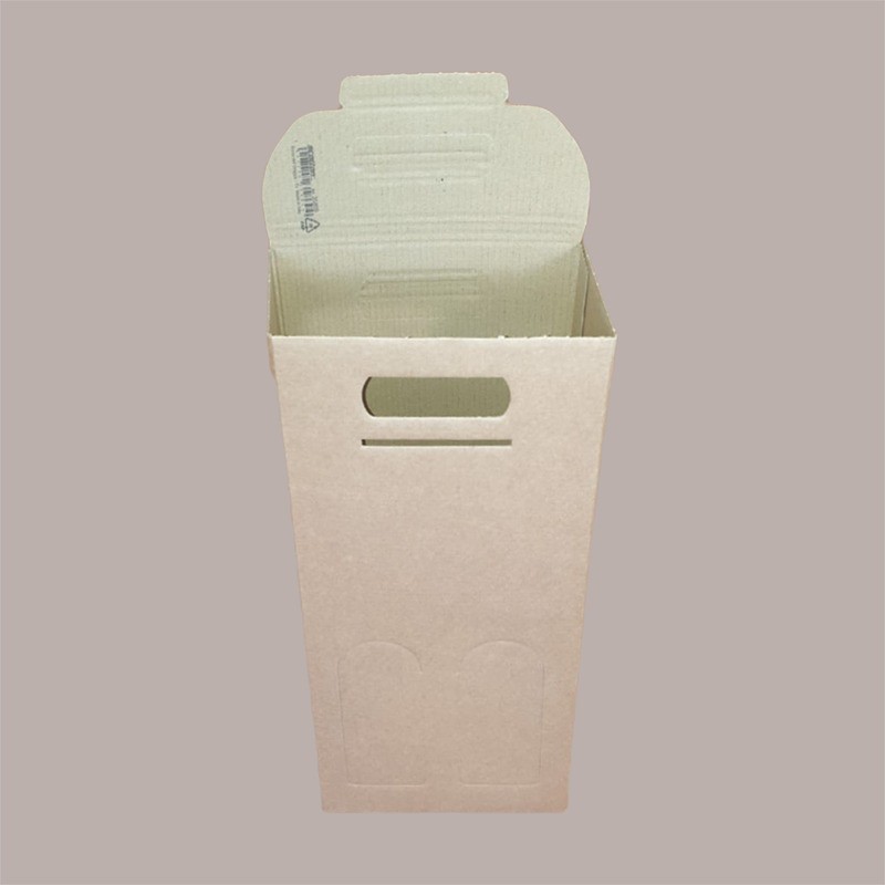 Scatola Porta 2 Bottiglie 750 ml Champagne Prosecco in Cartoncino Avana Liscio 200x100H390mm 10 Pezzi [5ccd1a07]