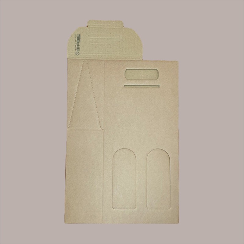 Scatola Porta 2 Bottiglie 750 ml Champagne Prosecco in Cartoncino Avana Liscio 200x100H390mm 10 Pezzi [599d5d19]