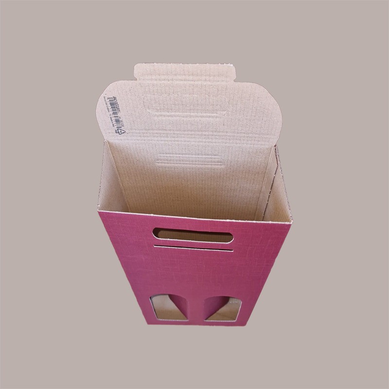 10 Pz Scatola Astuccio Porta 2 Bottiglie 750 ml Champagne in Cartoncino grafica Seta Bordeaux 200x100H385mm [a98c709e]