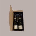 5 Pz Scatola Porta 2 Bottiglie 750 ml Olio Vino Cantinetta stesa in Cartoncino Nero Grafica Stelle Oro 340x180H90mm [6b141b8f]