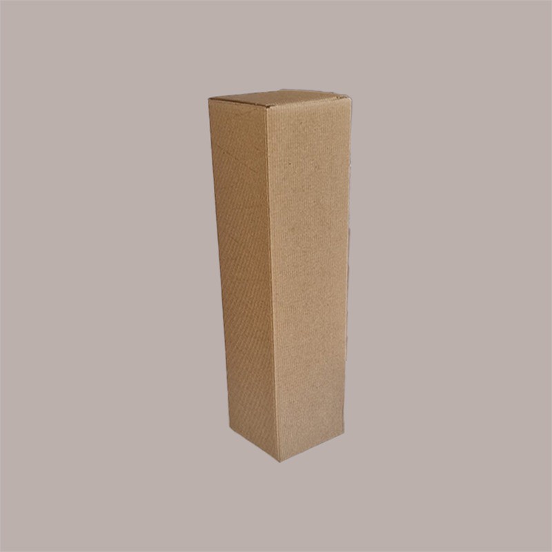 Scatola Astuccio Porta 1 Bottiglia 750 ml Olio Vino in Cartoncino Onda Avana 90x90H345mm 20 Pezzi [de343519]
