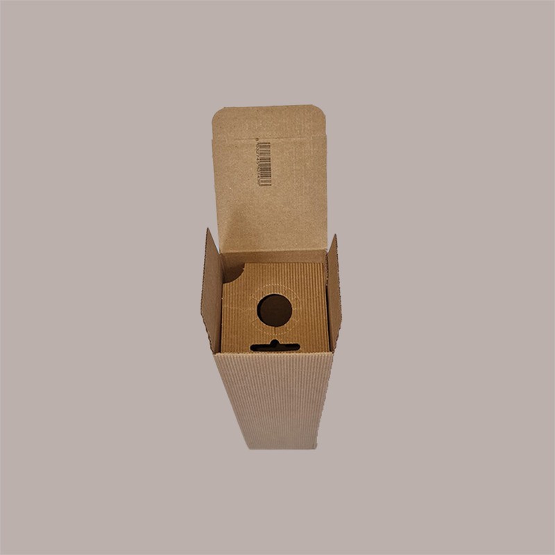 Scatola Astuccio Porta 1 Bottiglia 750 ml Olio Vino in Cartoncino Onda Avana 90x90H345mm 20 Pezzi [627e506e]