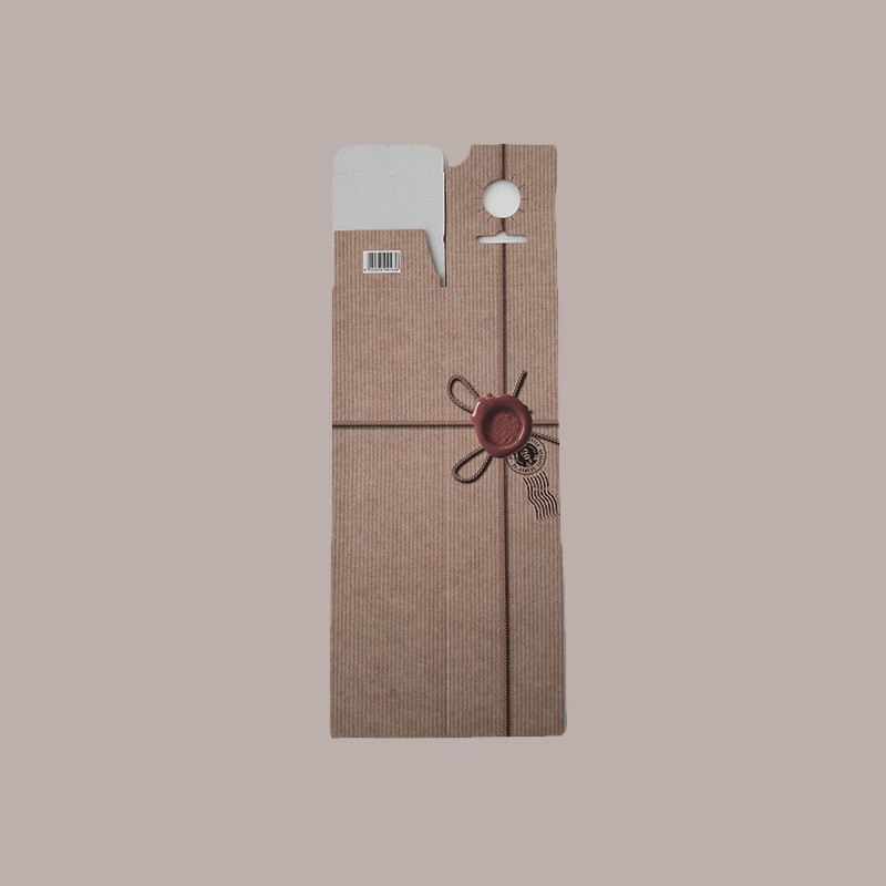 Scatola Astuccio Porta 1 Bottiglia 750 ml  Vino Olio Carta Avana Grafica Ceralacca 90x90x345mm 25 pezzi [b7b7e2bc]