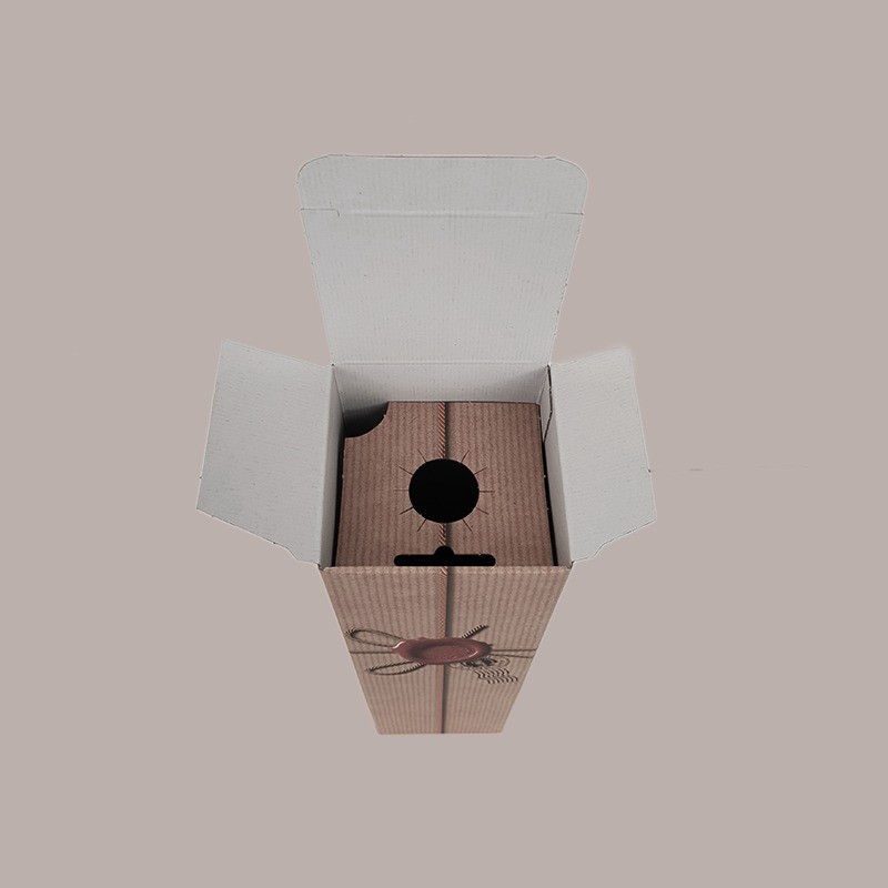 Scatola Astuccio Porta 1 Bottiglia 750 ml  Vino Olio Carta Avana Grafica Ceralacca 90x90x345mm 25 pezzi [4b200522]
