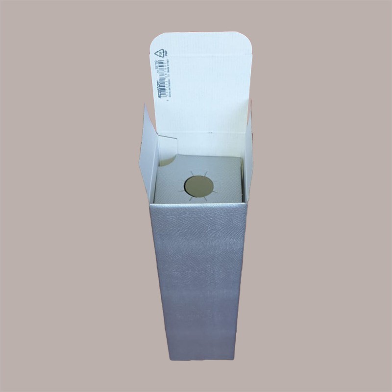 Scatola Astuccio Porta 1 Bottiglia 750 ml Olio Vino Cartoncino grafica Skin Argento 90x90H340mm 10 Pezzi [3b7244f1]