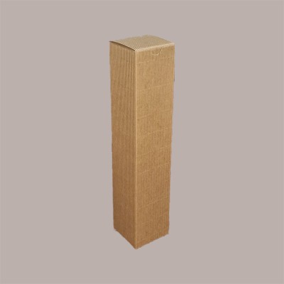20 Pz Scatola Astuccio Porta 1 Bottiglia 250/500 ml Olio in Cartoncino Onda Avana Petit 55x55H240mm [53626f83]