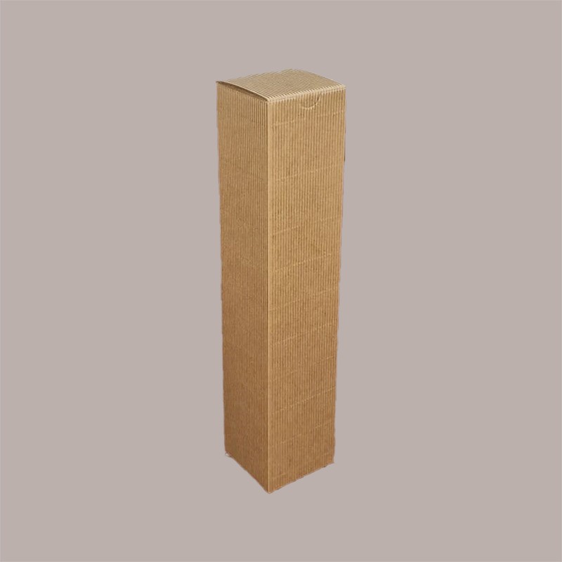 20 Pz Scatola Astuccio Porta 1 Bottiglia 250/500 ml Olio in Cartoncino Onda Avana Petit 55x55H240mm [53626f83]