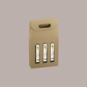 10 Pz Scatola Astuccio Porta 3 Bottiglie 500 ml Olio in Cartoncino Avana  Liscio 200x65H335mm [dc65acf8]