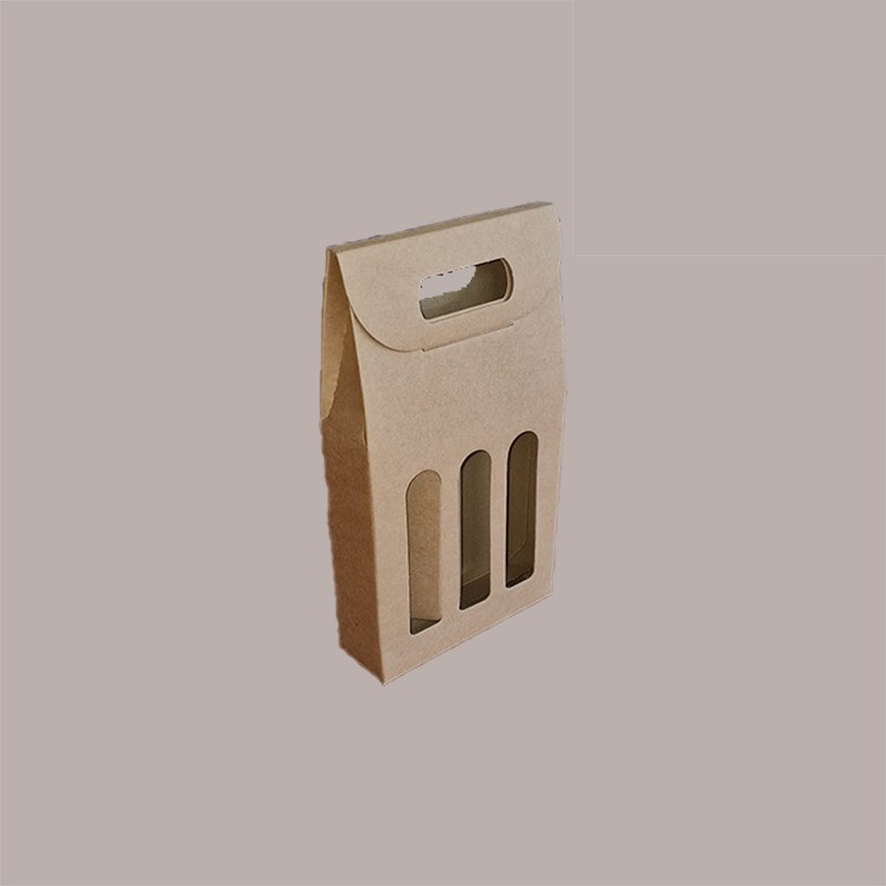 10 Pz Scatola Astuccio Porta 3 Bottiglie 500 ml Olio in Cartoncino Avana  Liscio 200x65H335mm [09c7d8ae]