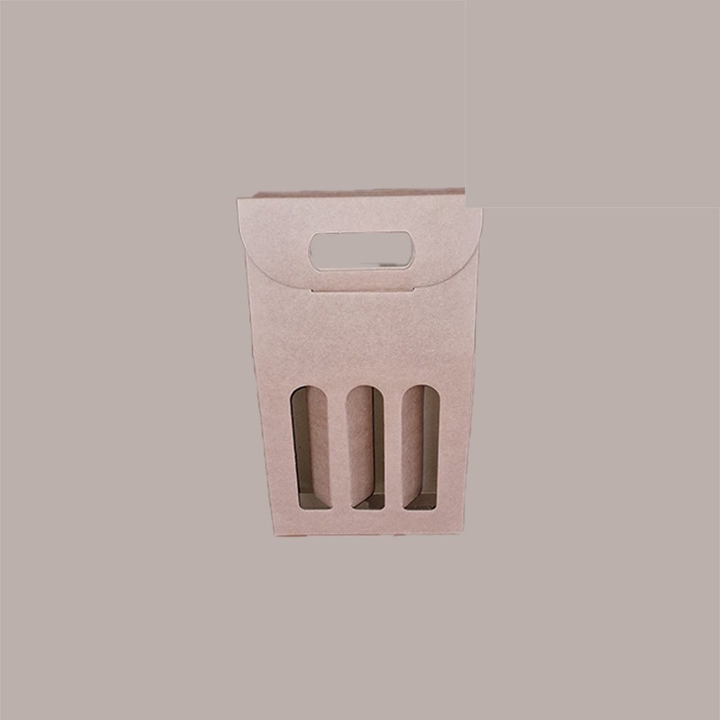 10 Pz Scatola Astuccio Porta 3 Bottiglie 500 ml Olio in Cartoncino Avana  Liscio 200x65H335mm [d290e716]