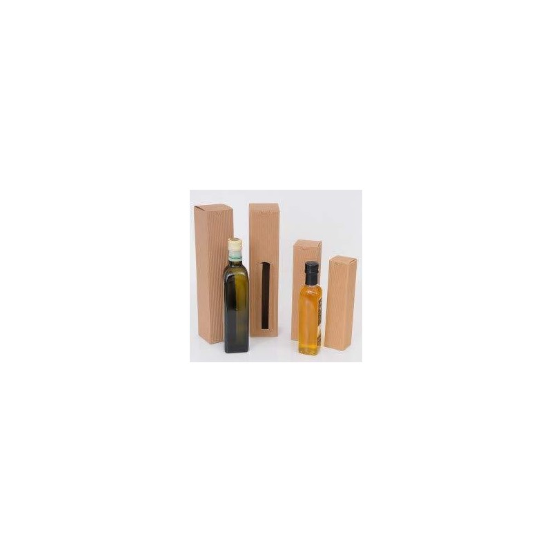 10 Pz Scatola Astuccio Porta 3 Bottiglie 250 ml Olio in Cartoncino Onda Avana Petit 140x45H215mm [51d7ebfb]