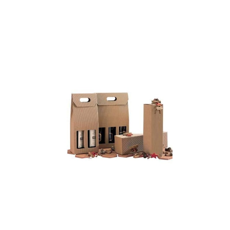 10 Pz Scatola Astuccio Porta 3 Bottiglie 250 ml Olio in Cartoncino Onda Avana Petit 140x45H215mm [e6ca2aff]