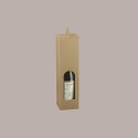 10 Pz Scatola Astuccio Porta 1 Bottiglia 750 ml Olio Vino in Cartoncino Avana Liscio con Finestra e Manico 90x90H340m [b784c5d2]