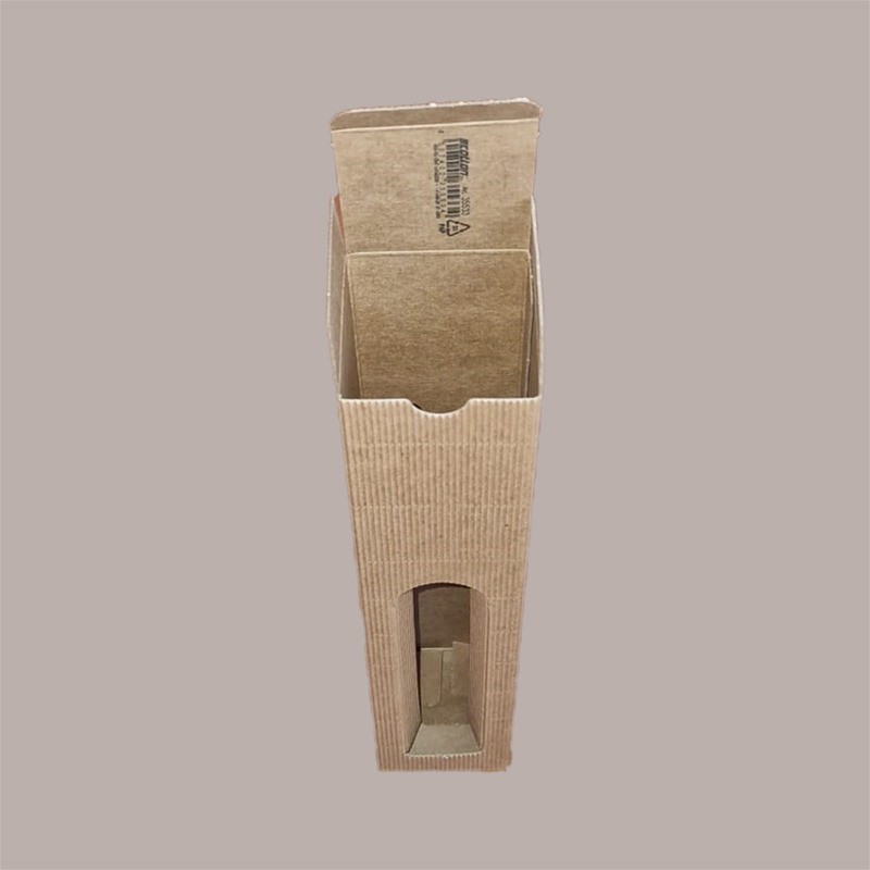 Scatola Astuccio Porta 1 Bottiglia 500 ml Olio in Cartoncino Onda Avana Petit con Finestra 65x65H320mm 20 pezzi [94127537]