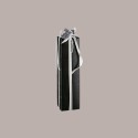 Scatola Astuccio Porta 1 Bottiglia 750 ml  Champagne in Cartoncino Nero grafica effetto pelle 100x100H340mm 10 Pezzi [523e2cbd]