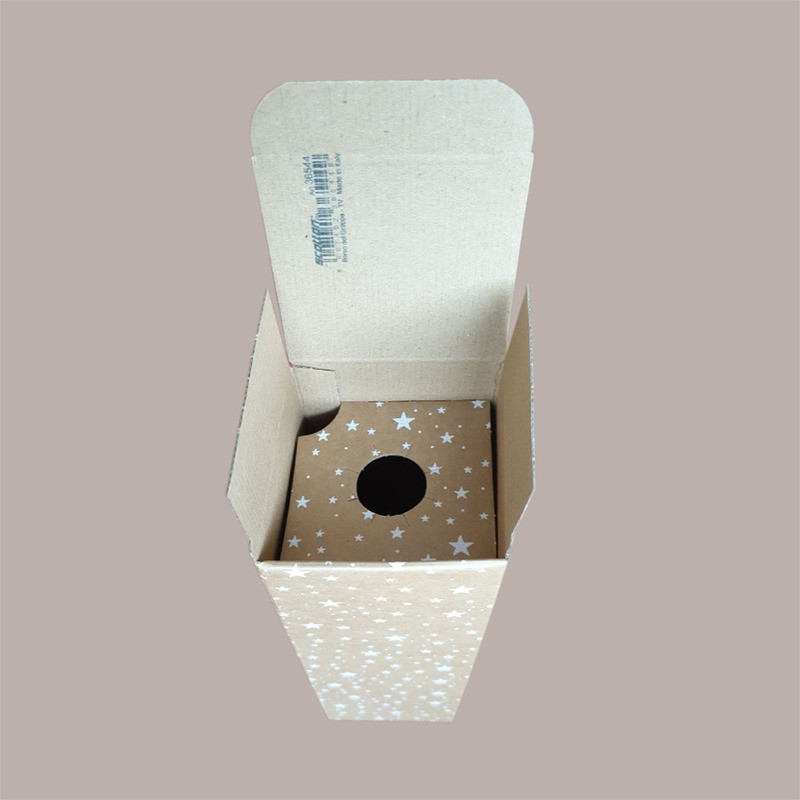 Scatola Astuccio Porta 1 Bottiglia 750 ml  Carta Avana Grafica Stelle Bianche Galaxy 90x90H340mm 10 pezzi [c9fbfd67]